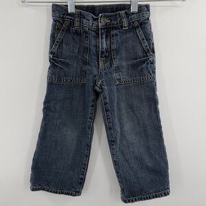 Jamie & Jack Toddler Boys Lined Jeans 3T Dark Wash Flannel Lined Workwear Denim